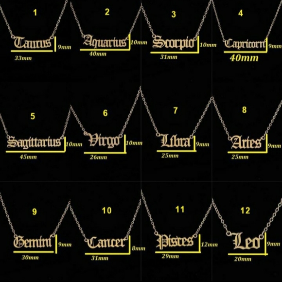 Aquarious zodiac gold necklace - Picture 4 of 4
